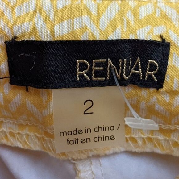 Renuar yellow and white print dress pants size 2 - Picture 4 of 14